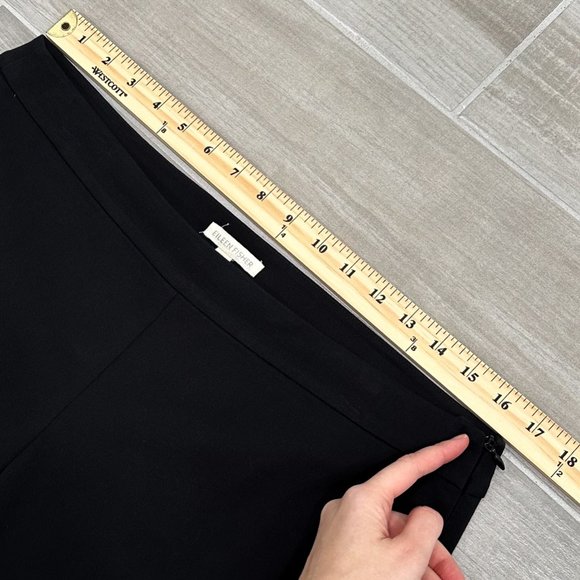 Eileen Fisher Mid-Rise Slim Side Zip Ankle Pants Organic Cotton Blend Black Sz M - Picture 10 of 15
